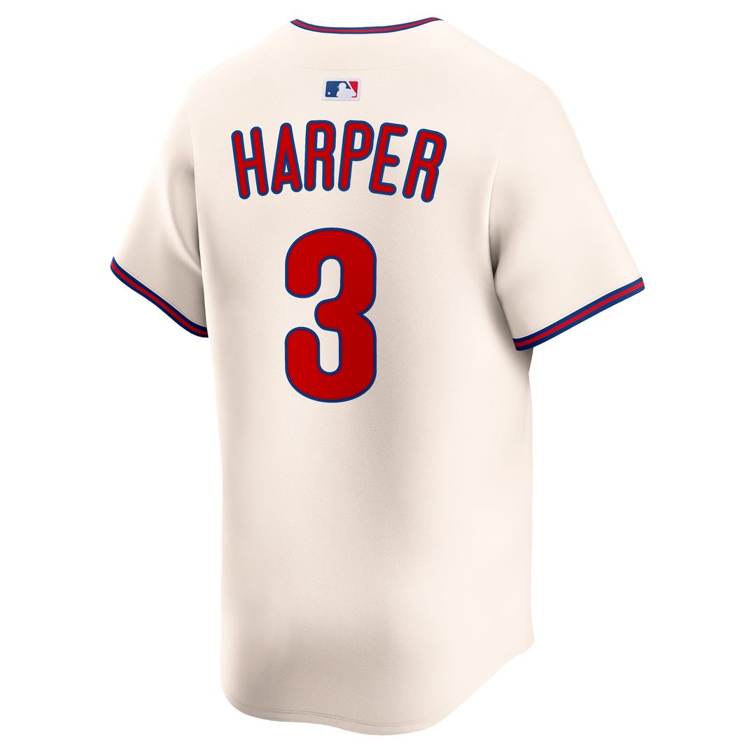Philadelphia Phillies Bryce Harper Cream Alternate Limited Baseball Jersey | MLB Baseball Jersey