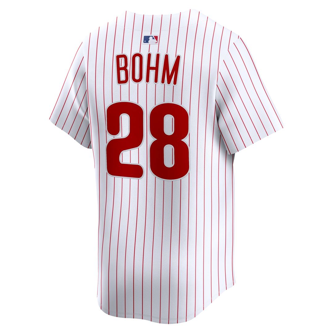 Philadelphia Phillies Alec Bohm White Home Limited Baseball Jersey | MLB Baseball Jersey