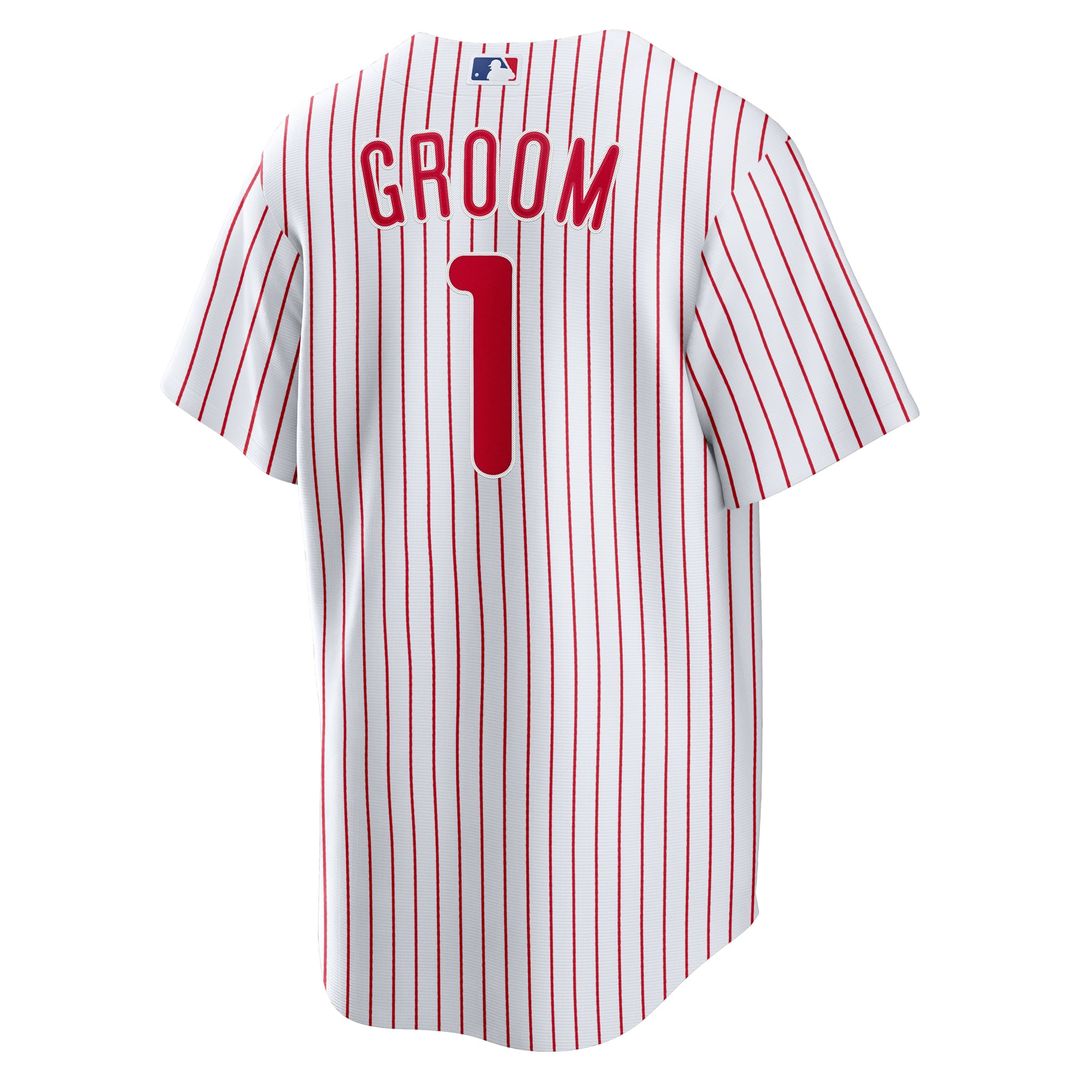 Philadelphia Phillies White #1 Groom Home Replica Baseball Jersey | MLB Baseball Jersey