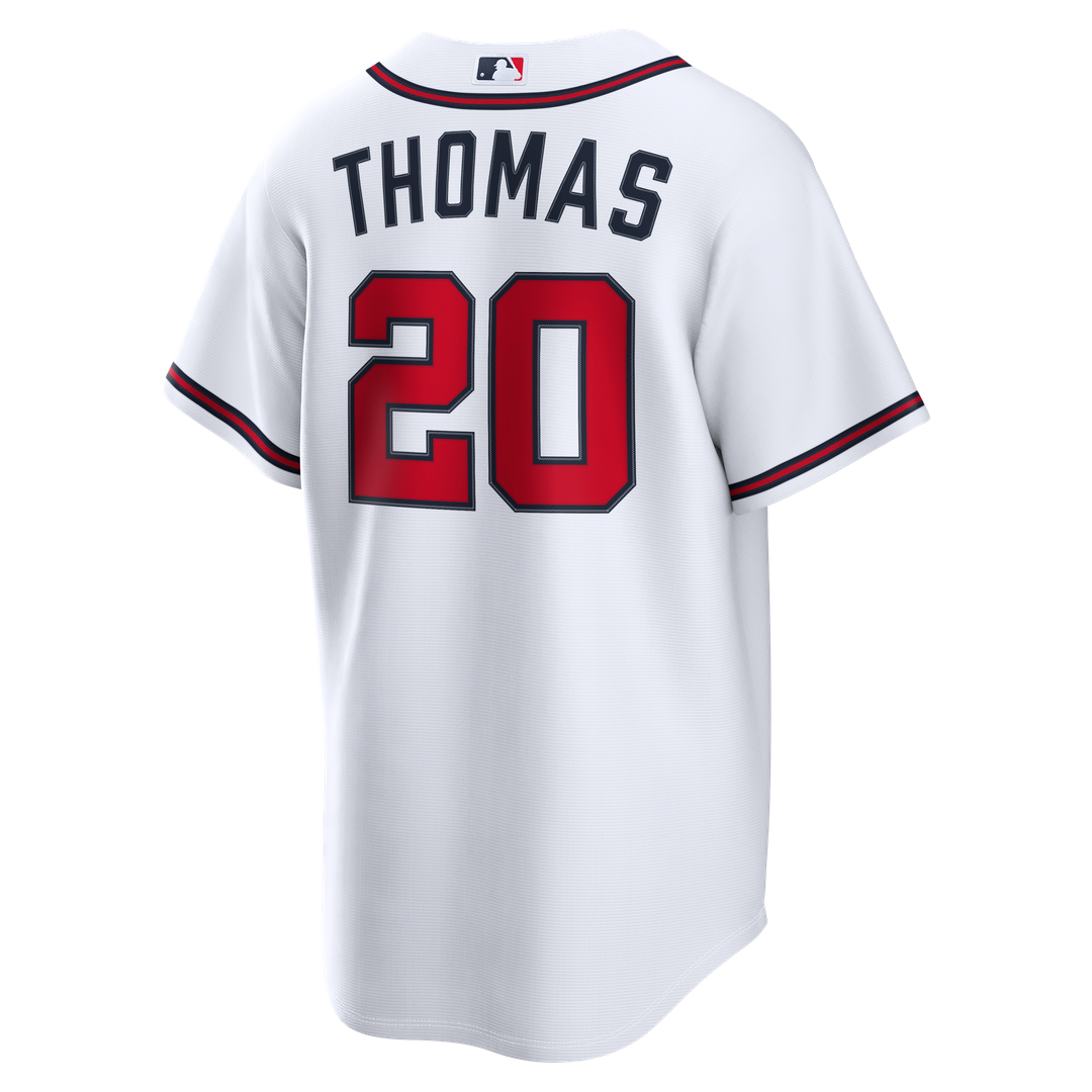 Atlanta Braves Lane Thomas White Home Replica Baseball Jersey | MLB Baseball Jersey