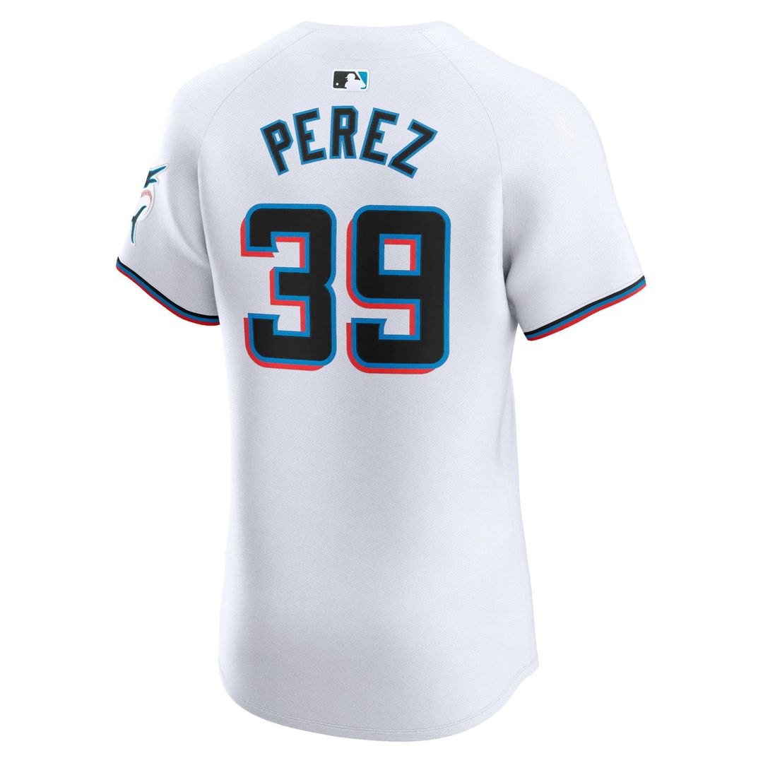 Miami Marlins Eury Perez White Home Elite Baseball Jersey | MLB Baseball Jersey