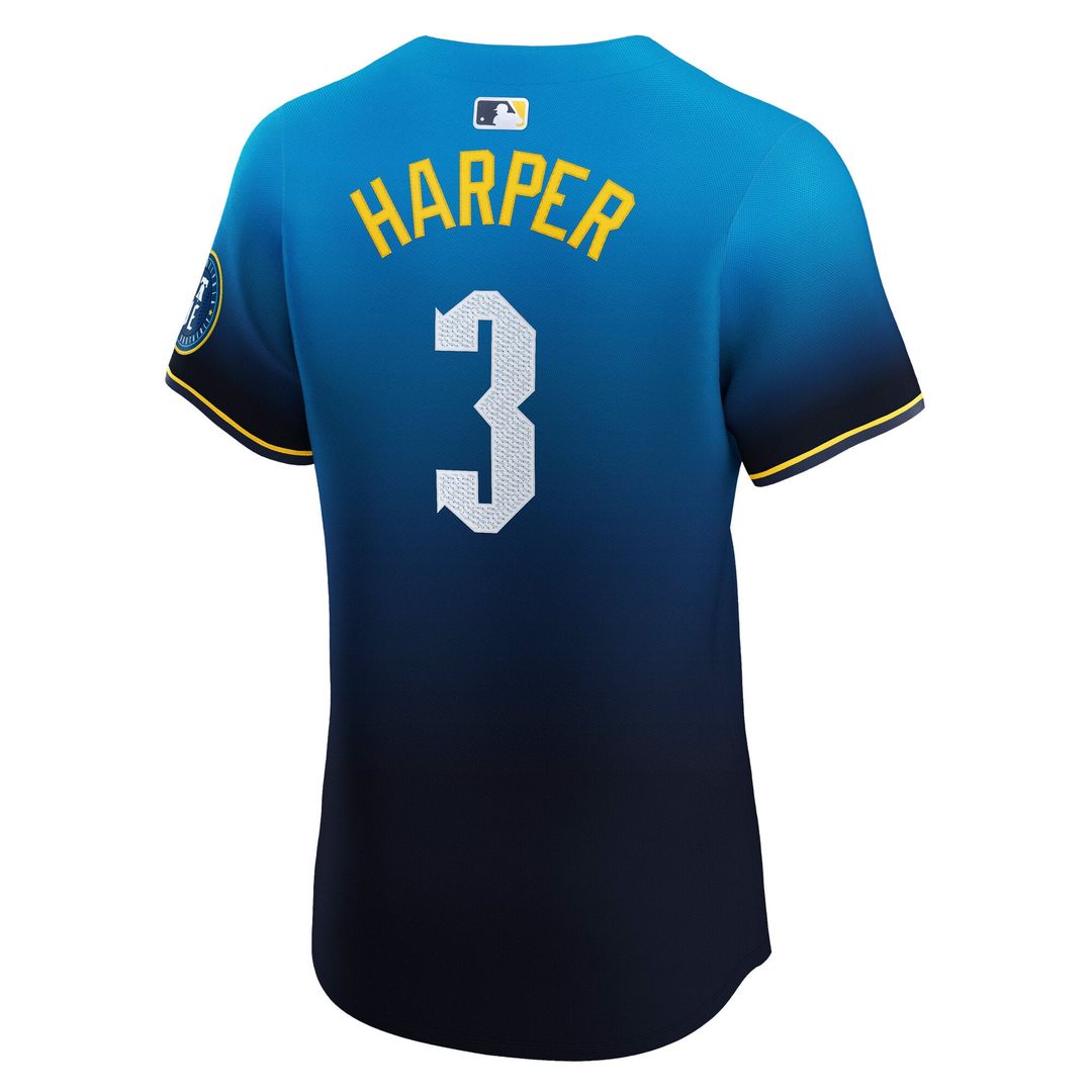 Philadelphia Phillies Bryce Harper Navy City Connect Elite Baseball Jersey | MLB Baseball Jersey
