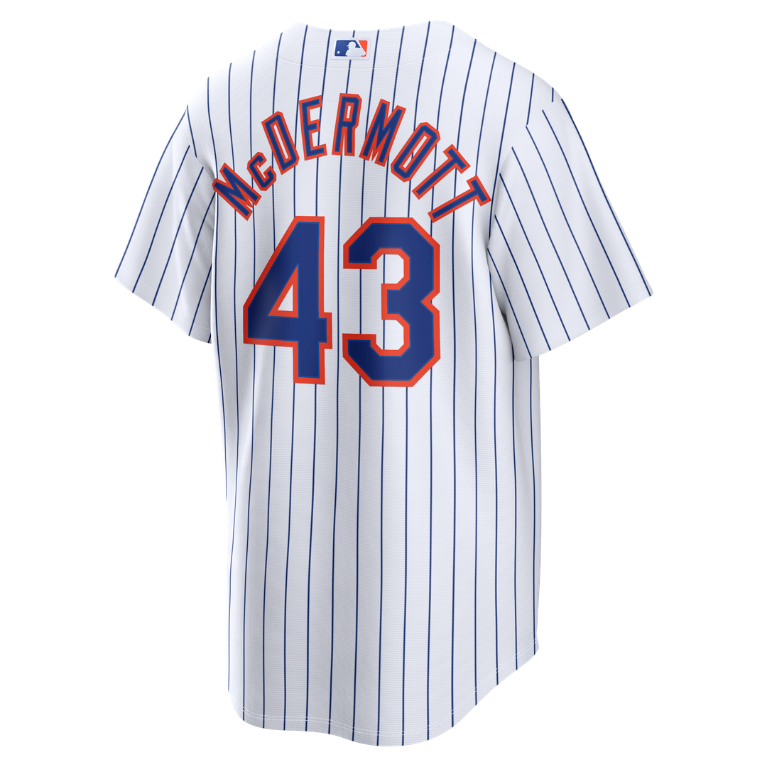 New York Mets Chayce McDermott White Home Replica Baseball Jersey | MLB Baseball Jersey