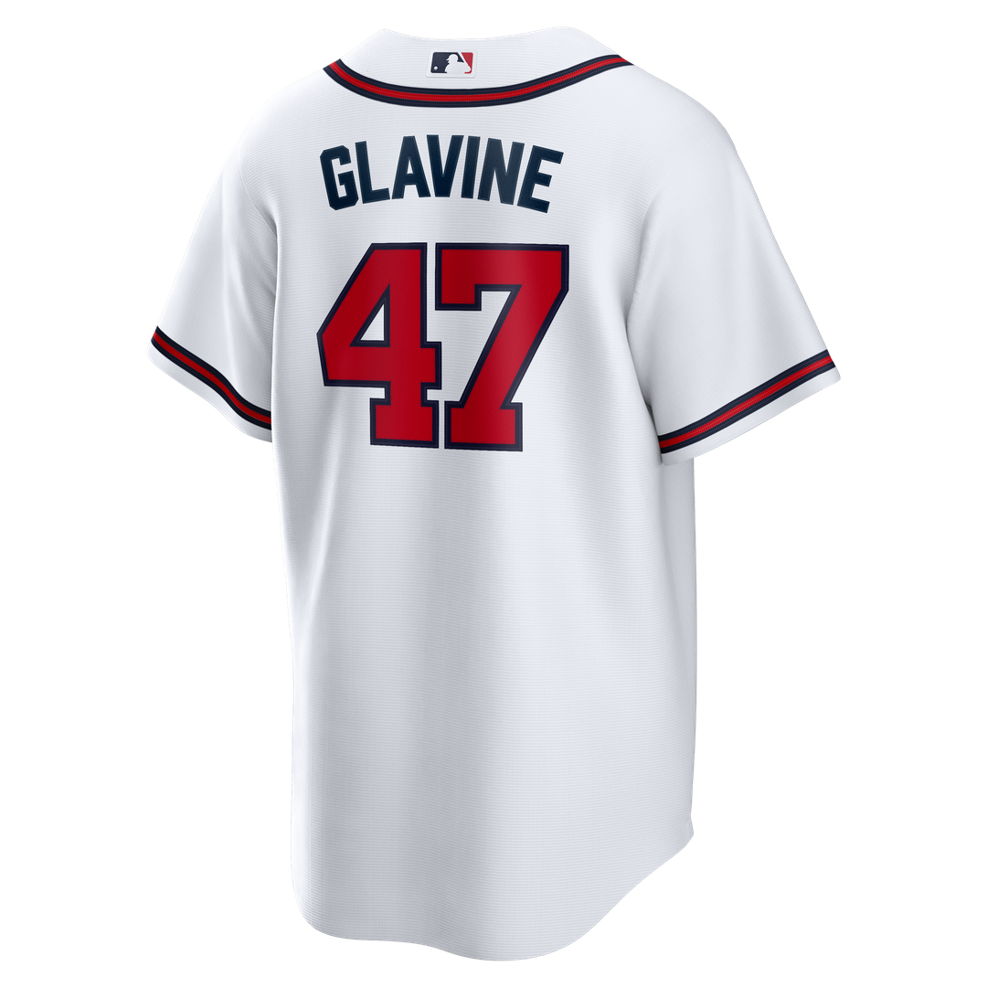 Atlanta Braves Tom Glavine White Home Retired Player Replica Baseball Jersey | MLB Baseball Jersey