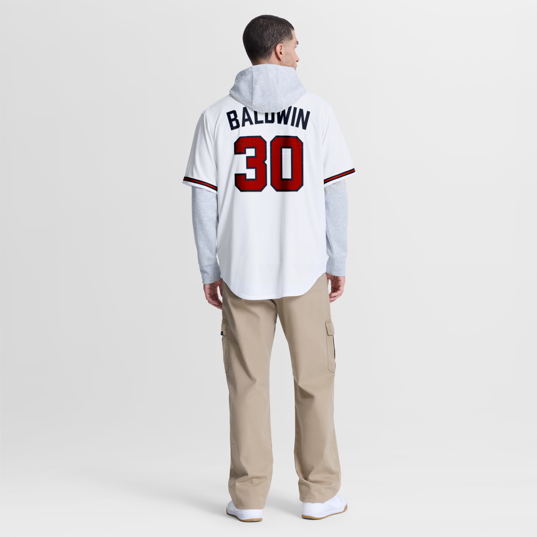 Atlanta Braves Drake Baldwin White Home Replica Baseball Jersey | MLB Baseball Jersey