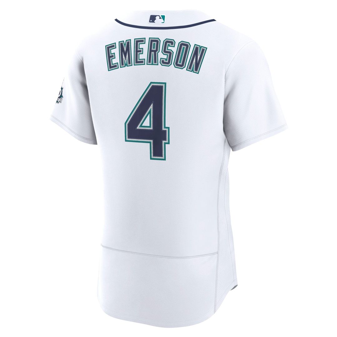 Seattle Mariners Colt Emerson White Home 50th Season Authentic Baseball Jersey | MLB Baseball Jersey
