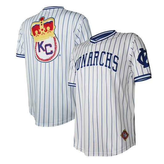 Kansas City Monarchs Stitches White V-Neck Baseball Jersey