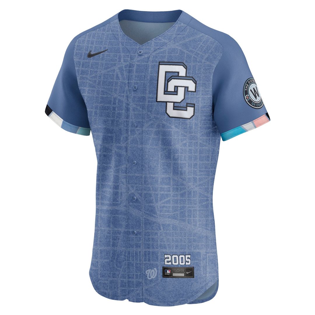 Washington Nationals Blue 2025 City Connect Elite Baseball Jersey | MLB Baseball Jersey