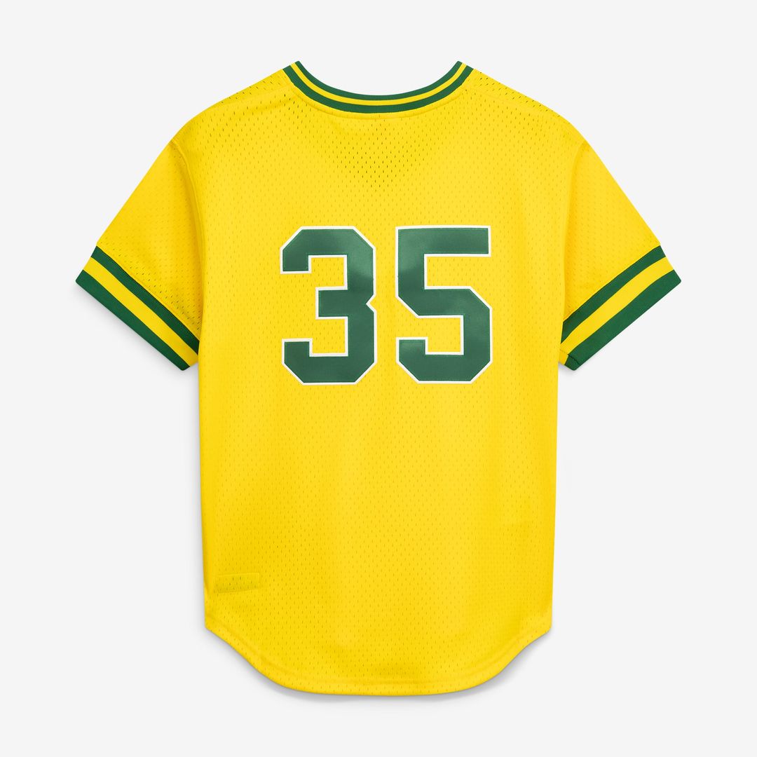Athletics Rickey Henderson Yellow Authentic Batting Practice Baseball Jersey | MLB Baseball Jersey