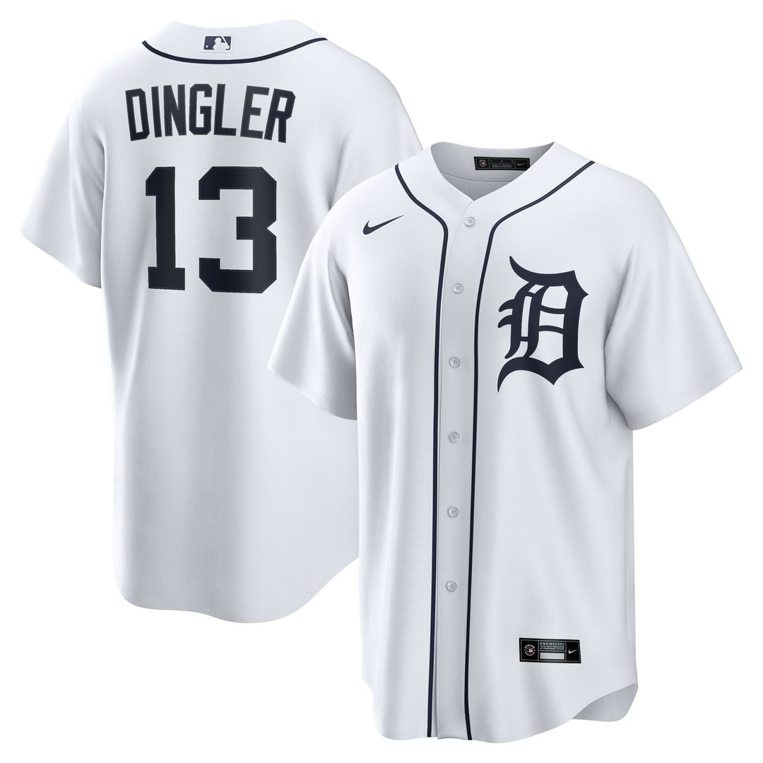 Detroit Tigers Dillon Dingler White Home Replica Baseball Jersey