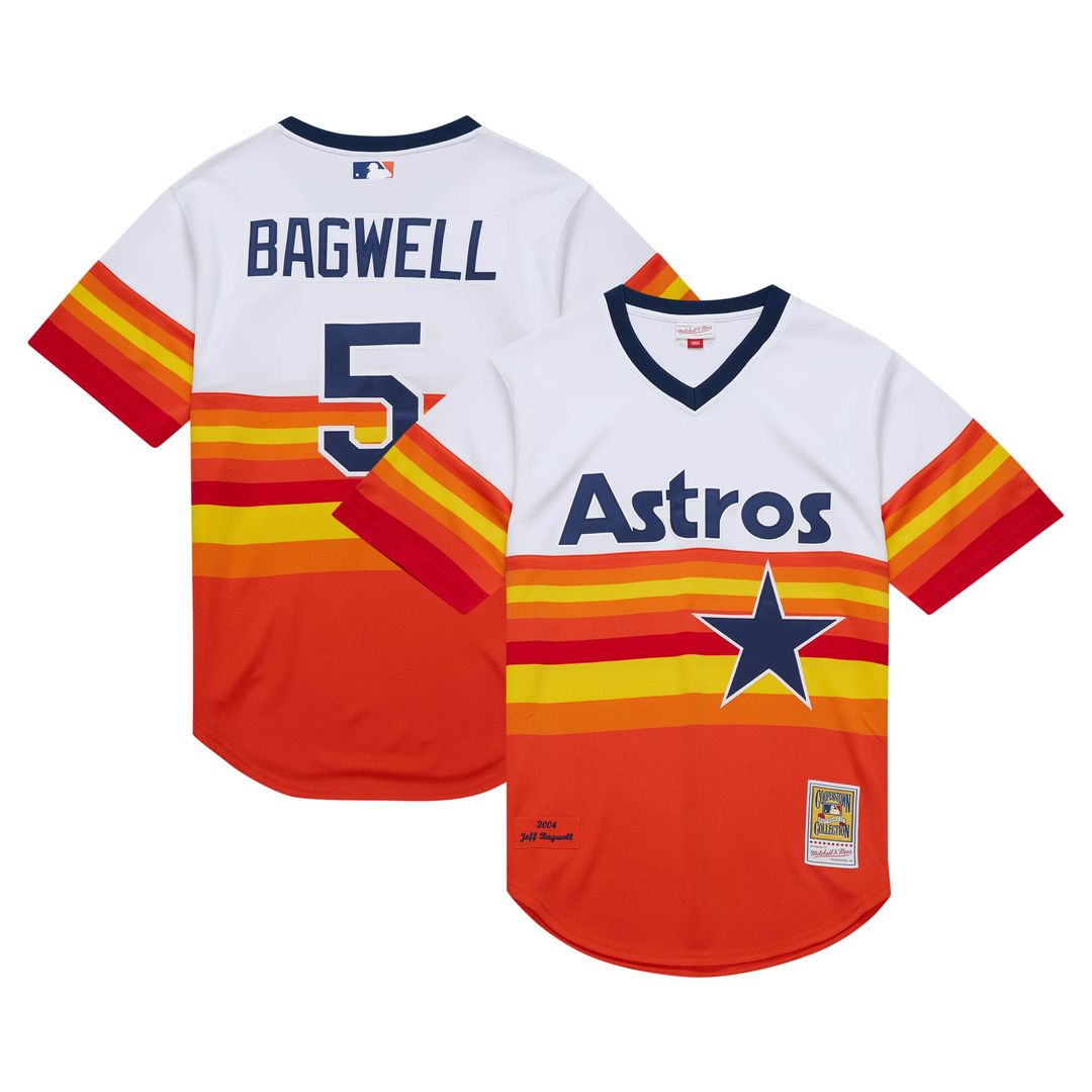 Houston Astros Jeff Bagwell White 2004 Cooperstown Collection Authentic Throwback Baseball Jersey