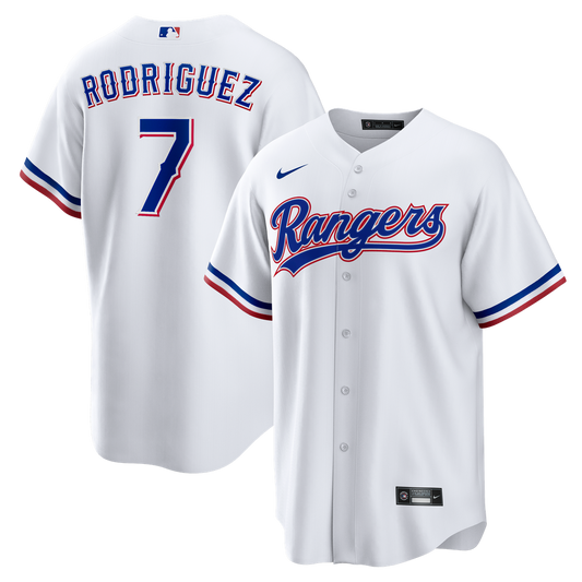 Texas Rangers Ivan Rodriguez White Home Retired Player Replica Baseball Jersey