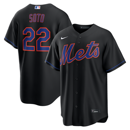 New York Mets Juan Soto Black Alternate Replica Baseball Jersey
