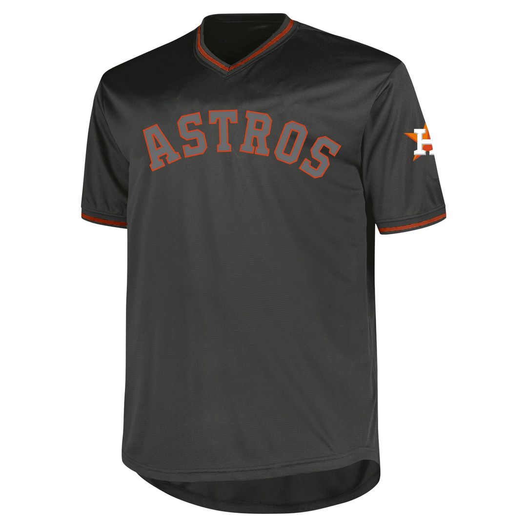 Houston Astros Profile Charcoal Big & Tall Pop Fashion Baseball Jersey | MLB Baseball Jersey