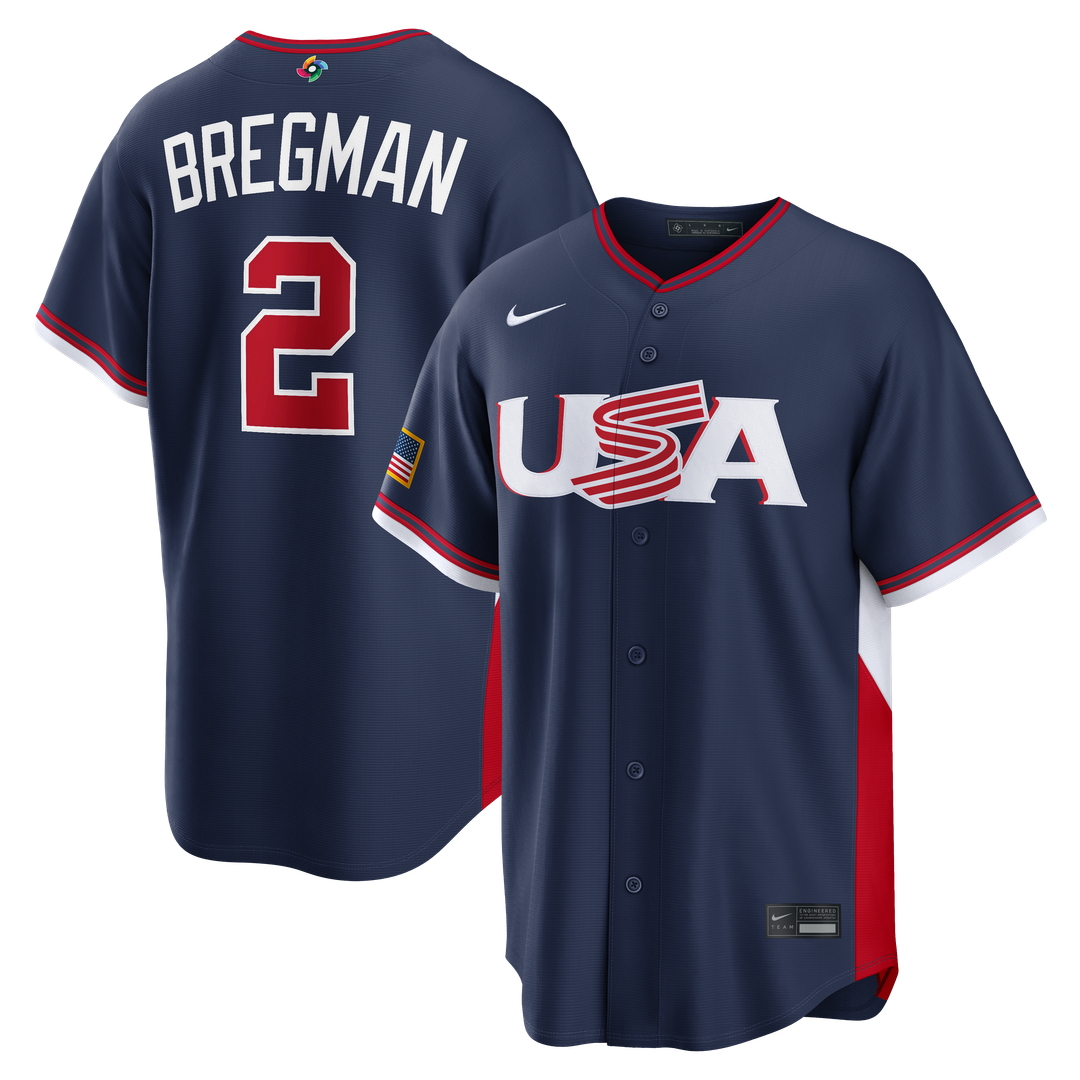 USA Baseball Alex Bregman White 2026 World Baseball Classic Home Stadium Baseball Jersey | MLB Baseball Jersey