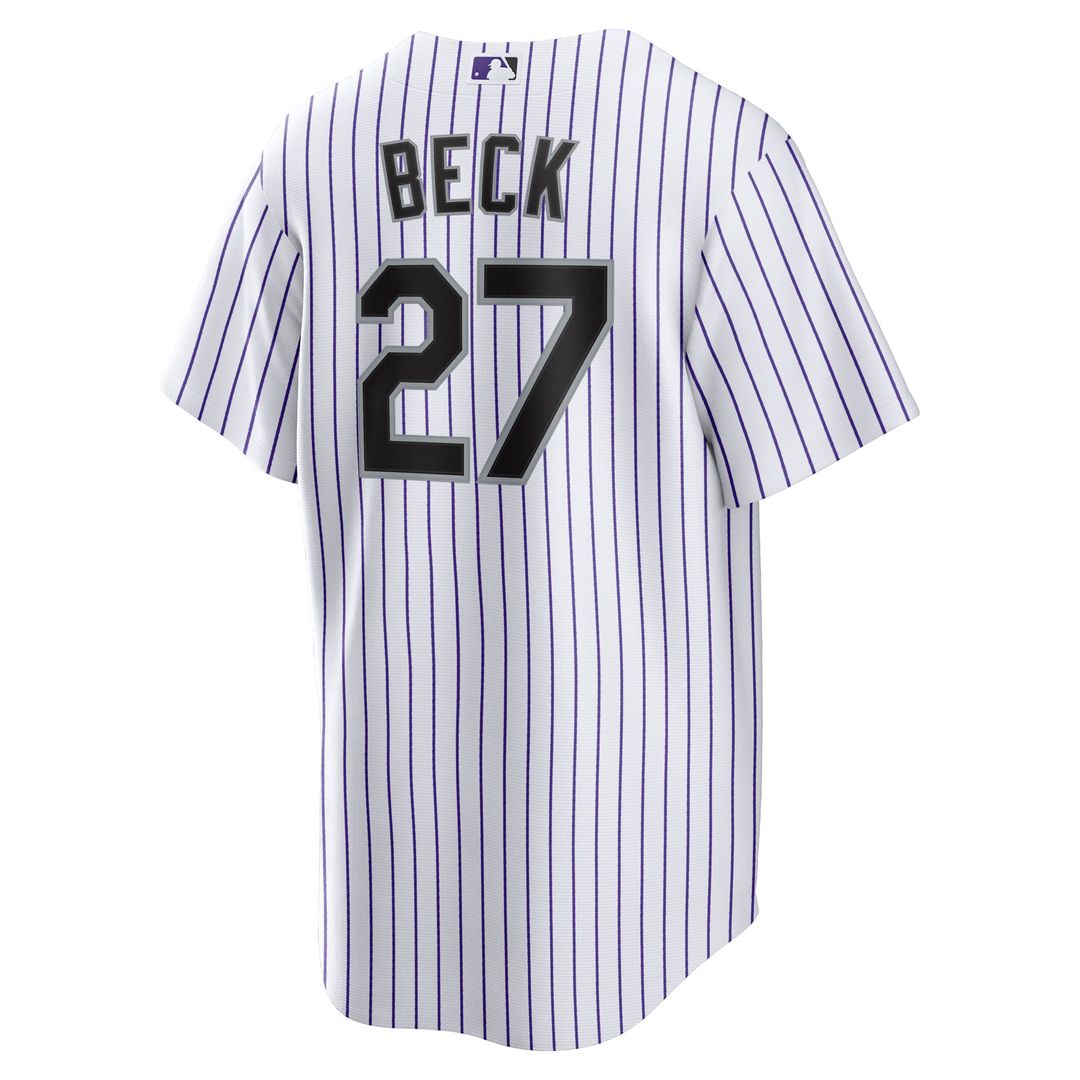 Colorado Rockies Beck White Home Replica Baseball Jersey | MLB Baseball Jersey