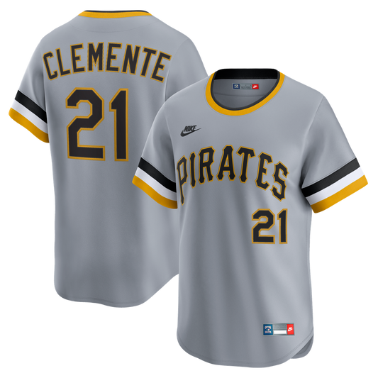 Pittsburgh Pirates Roberto Clemente Gray Throwback Cooperstown Collection Limited Baseball Jersey