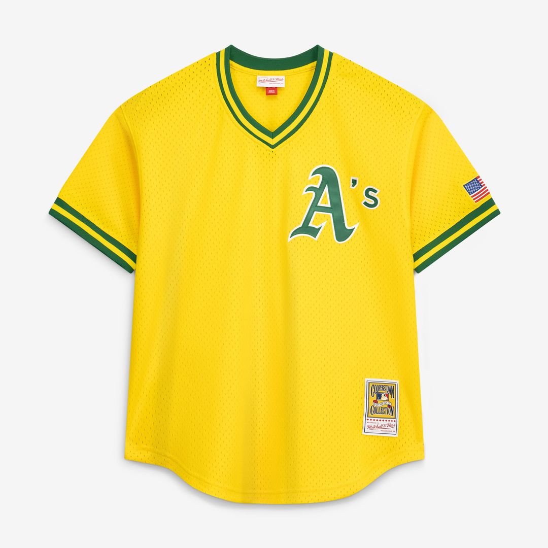 Athletics Mark McGwire Gold Authentic Batting Practice Baseball Jersey | MLB Baseball Jersey