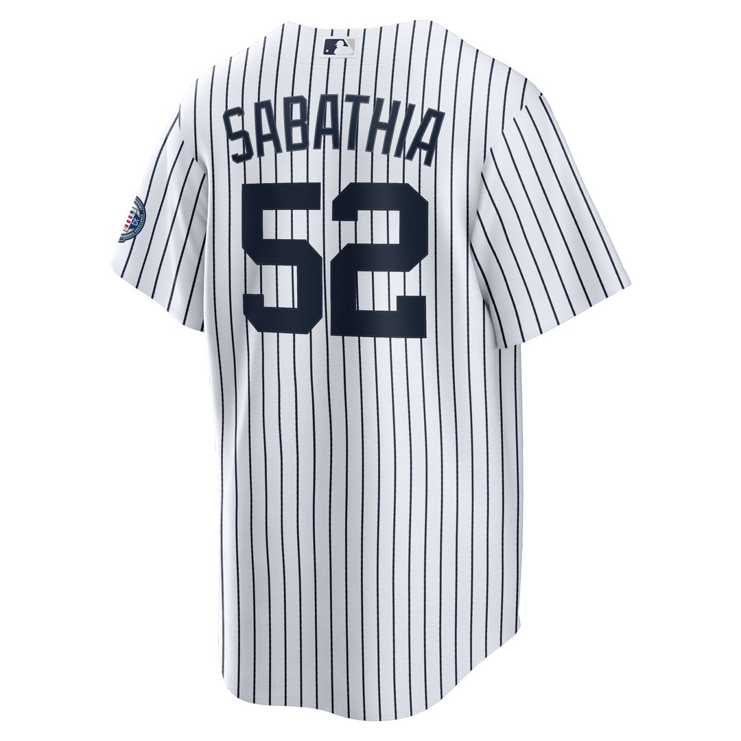 New York Yankees CC Sabathia White 2025 Baseball Hall of Fame Name & Number Retired Replica Baseball Jersey | MLB Baseball Jersey