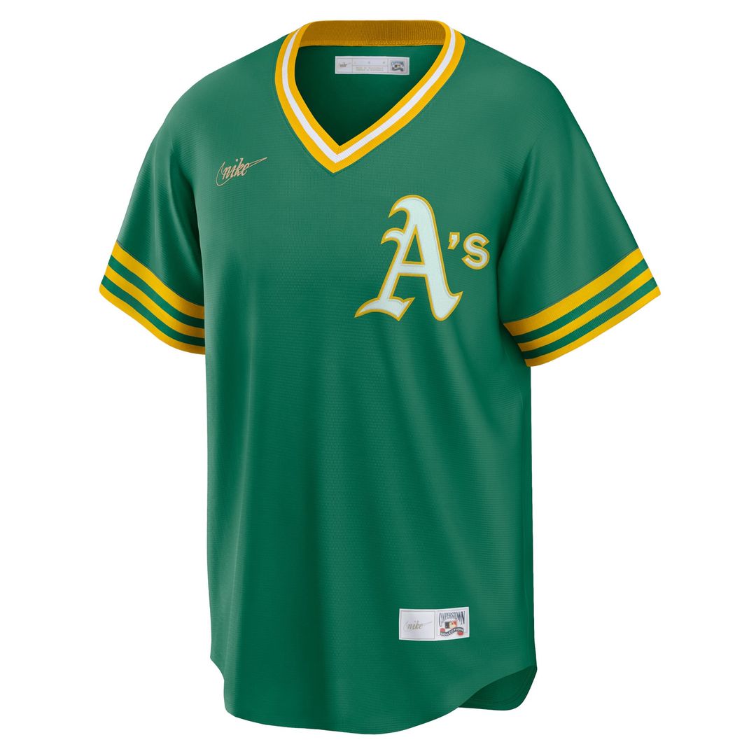 Athletics Kelly Green Road Cooperstown Collection Team Baseball Jersey | MLB Baseball Jersey