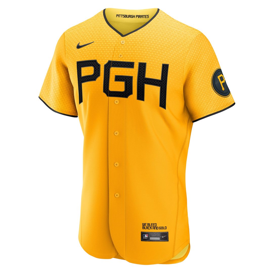 Pittsburgh Pirates Roberto Clemente Gold City Connect Authentic Baseball Jersey | MLB Baseball Jersey