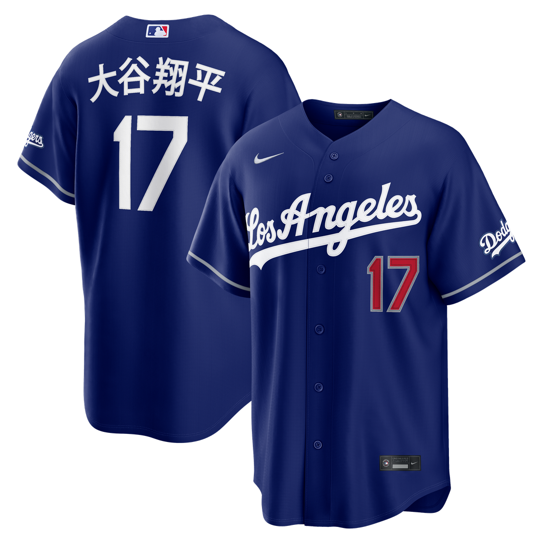 Los Angeles Dodgers Shohei Ohtani Royal Kanji Alternate Stadium Baseball Jersey