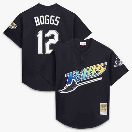 Tampa Bay Rays Wade Boggs Black Authentic Batting Practice Baseball Jersey