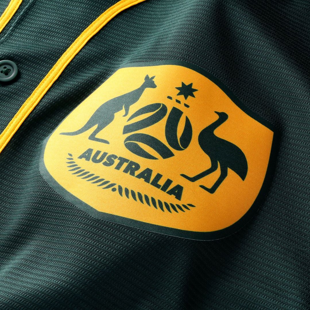 Australia National Team x MLB Green Stadium Replica Baseball Jersey