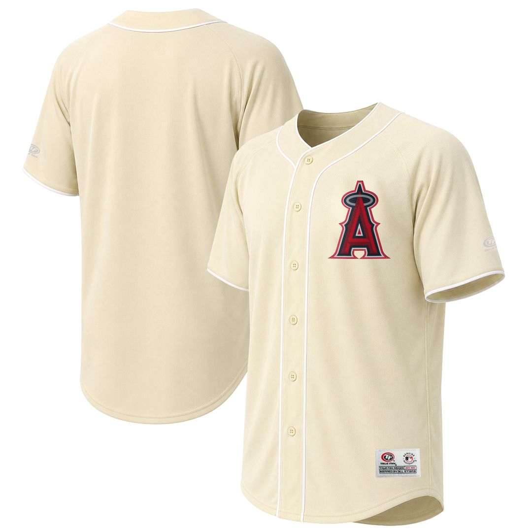 Los Angeles Angels Stitches Cream Fashion Baseball Jersey