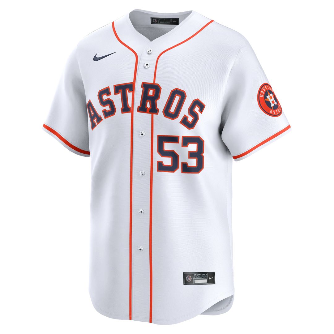 Houston Astros Cristian Javier White Home Limited Baseball Jersey | MLB Baseball Jersey