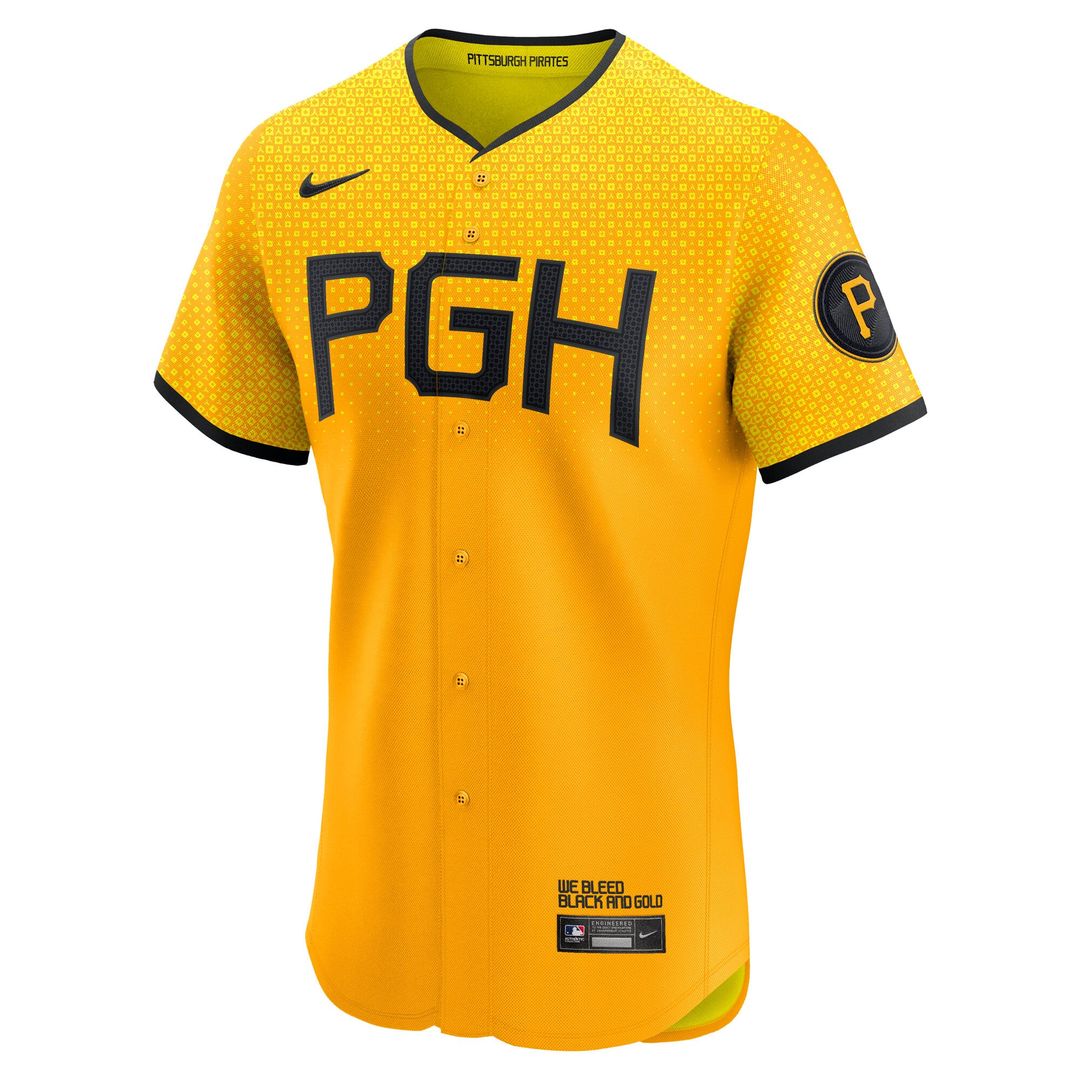 Pittsburgh Pirates Gold City Connect Elite Baseball Jersey | MLB Baseball Jersey