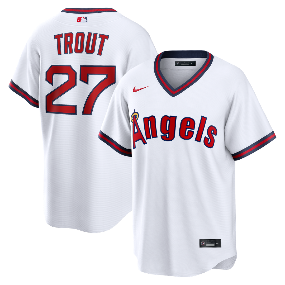 Los Angeles Angels Mike Trout White Alternate Replica Baseball Jersey