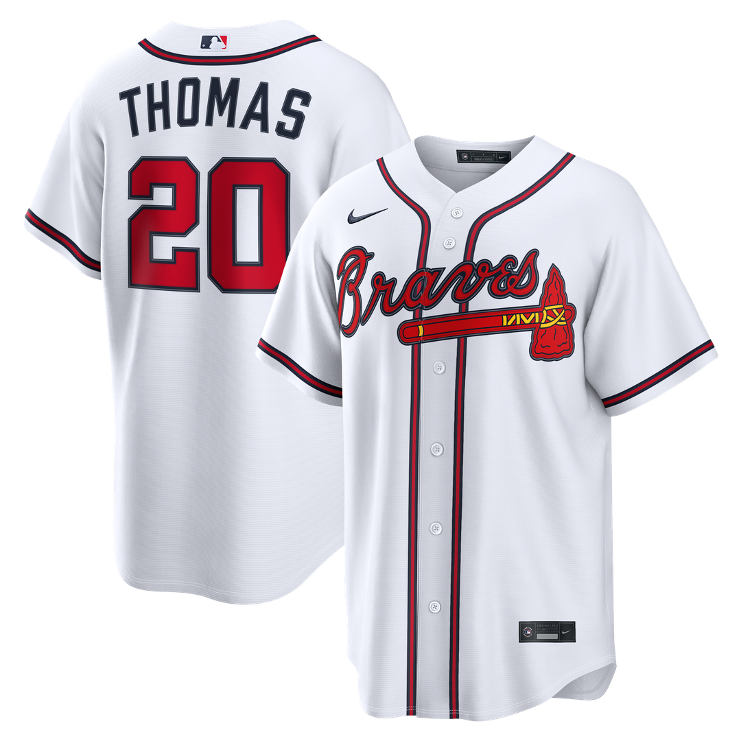 Atlanta Braves Lane Thomas White Home Replica Baseball Jersey