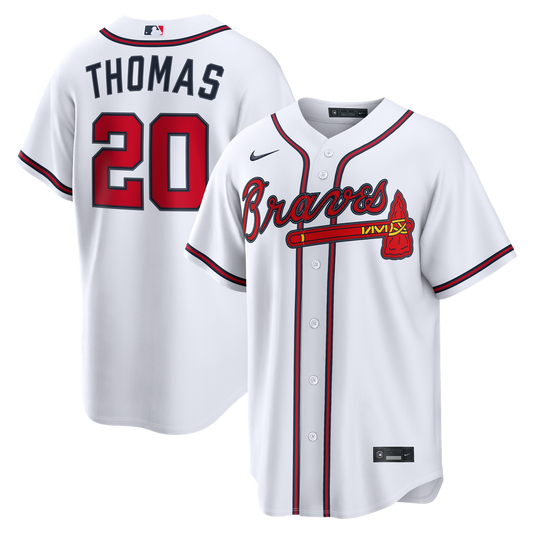Atlanta Braves Lane Thomas White Home Replica Baseball Jersey