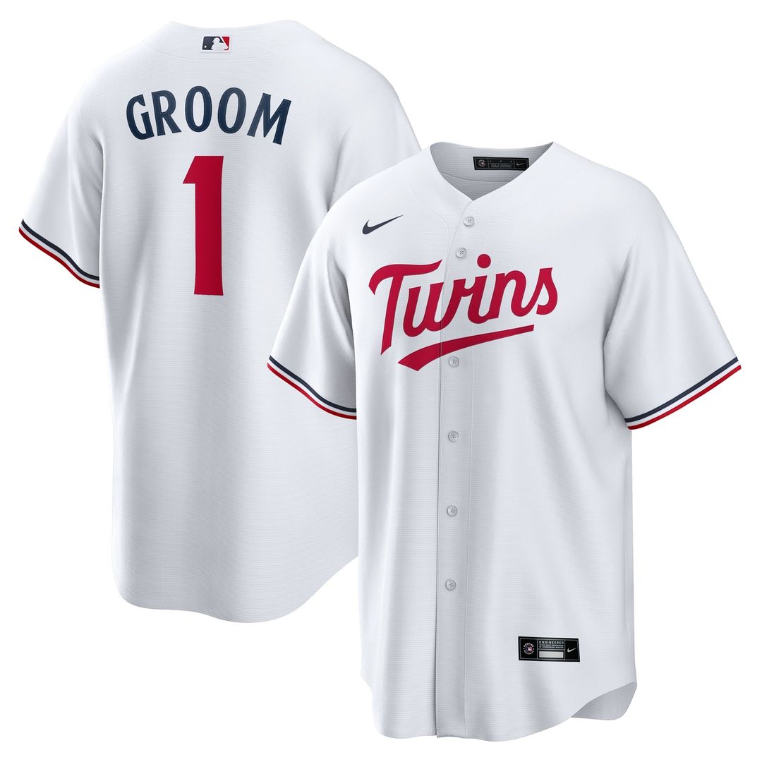 Minnesota Twins White #1 Groom Home Replica Baseball Jersey