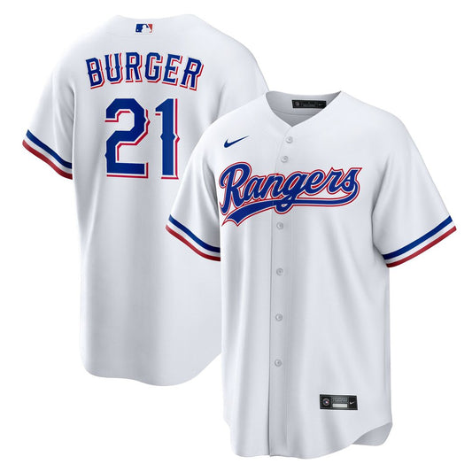 Texas Rangers Jake Burger White Home Replica Baseball Jersey