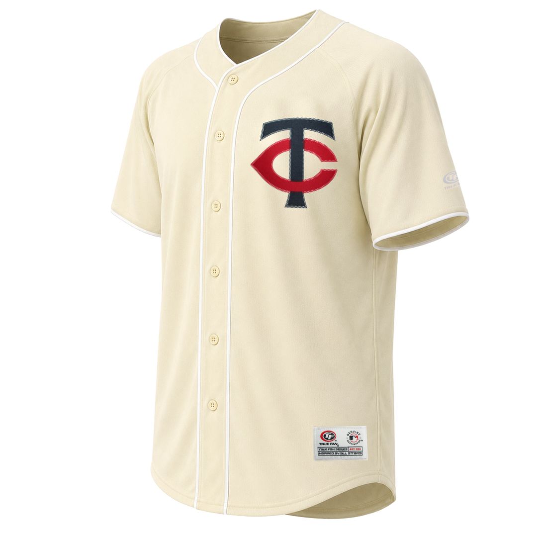 Minnesota Twins Stitches Cream Fashion Baseball Jersey | MLB Baseball Jersey