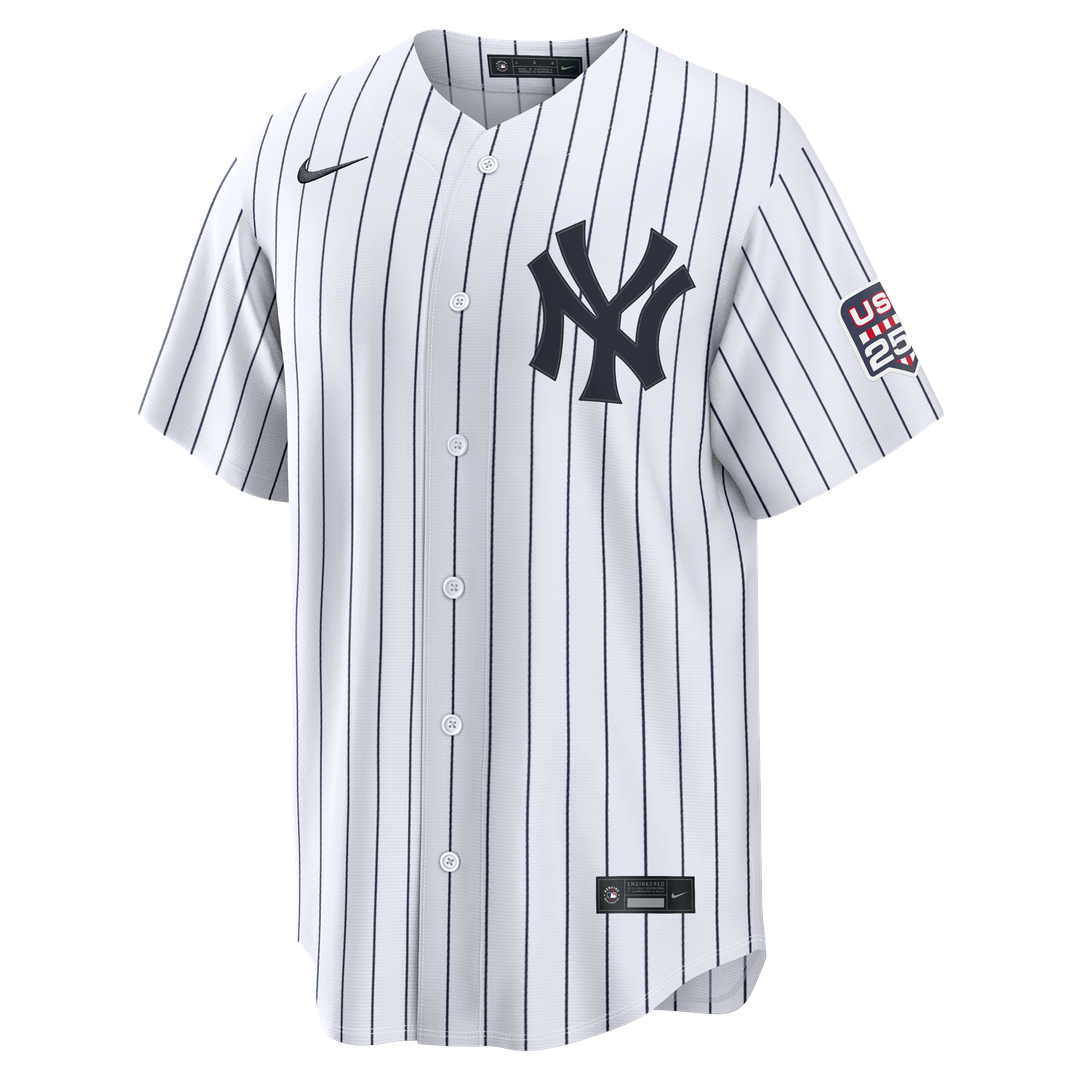 Fourth of July Men's New York Yankees Giancarlo Stanton White USA 250 Stadium Baseball Jersey | MLB Baseball Jersey