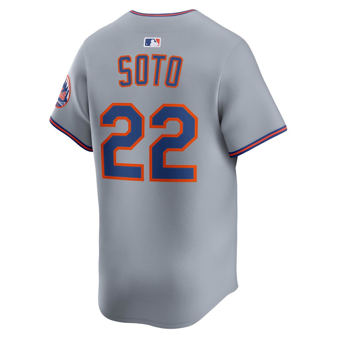 New York Mets Juan Soto Gray Road Limited Baseball Jersey | MLB Baseball Jersey