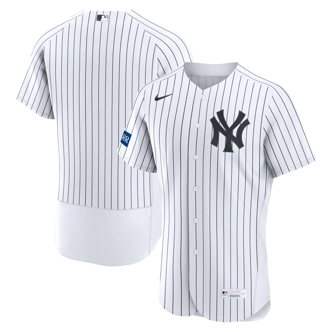 New York Yankees White Home Sponsor Patch Authentic Baseball Jersey