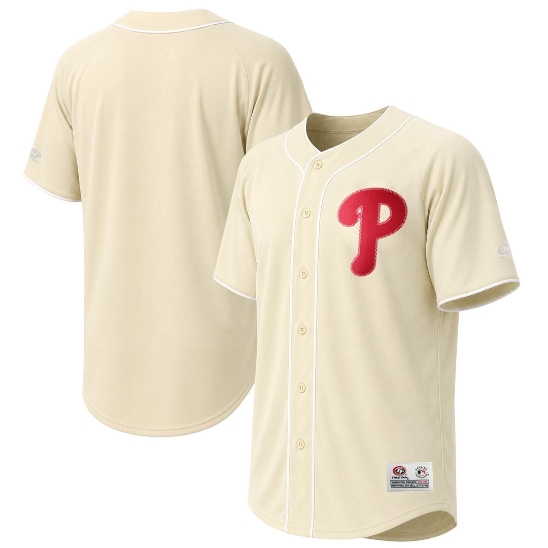Philadelphia Phillies Stitches Cream Fashion Baseball Jersey
