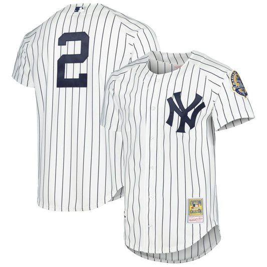 New York Yankees Derek Jeter White Cooperstown Collection Authentic Baseball Jersey