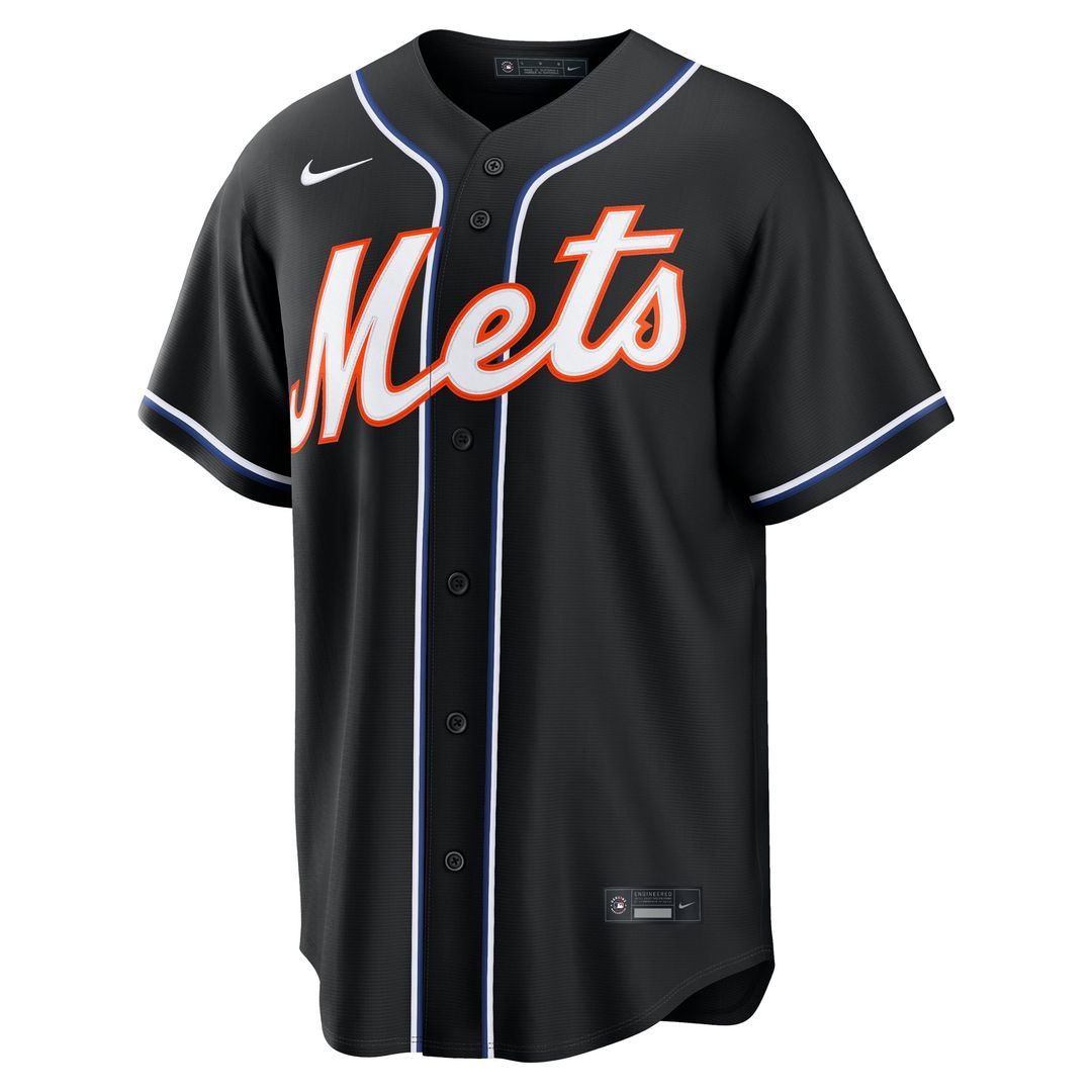 New York Mets Francisco Lindor Fashion Replica Black Out Baseball Jersey | MLB Baseball Jersey
