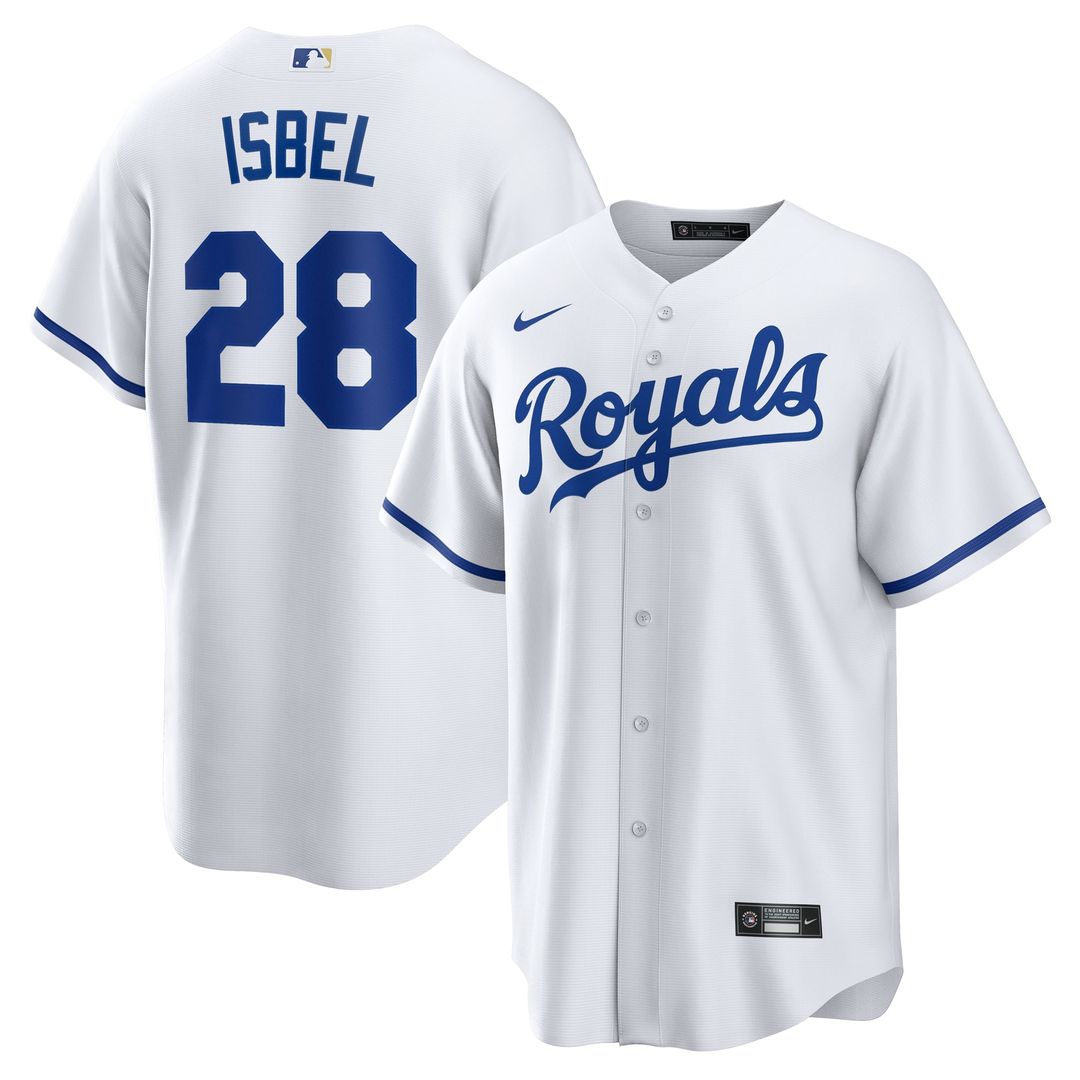 Kansas City Royals Kyle Isbel White Home Replica Baseball Jersey