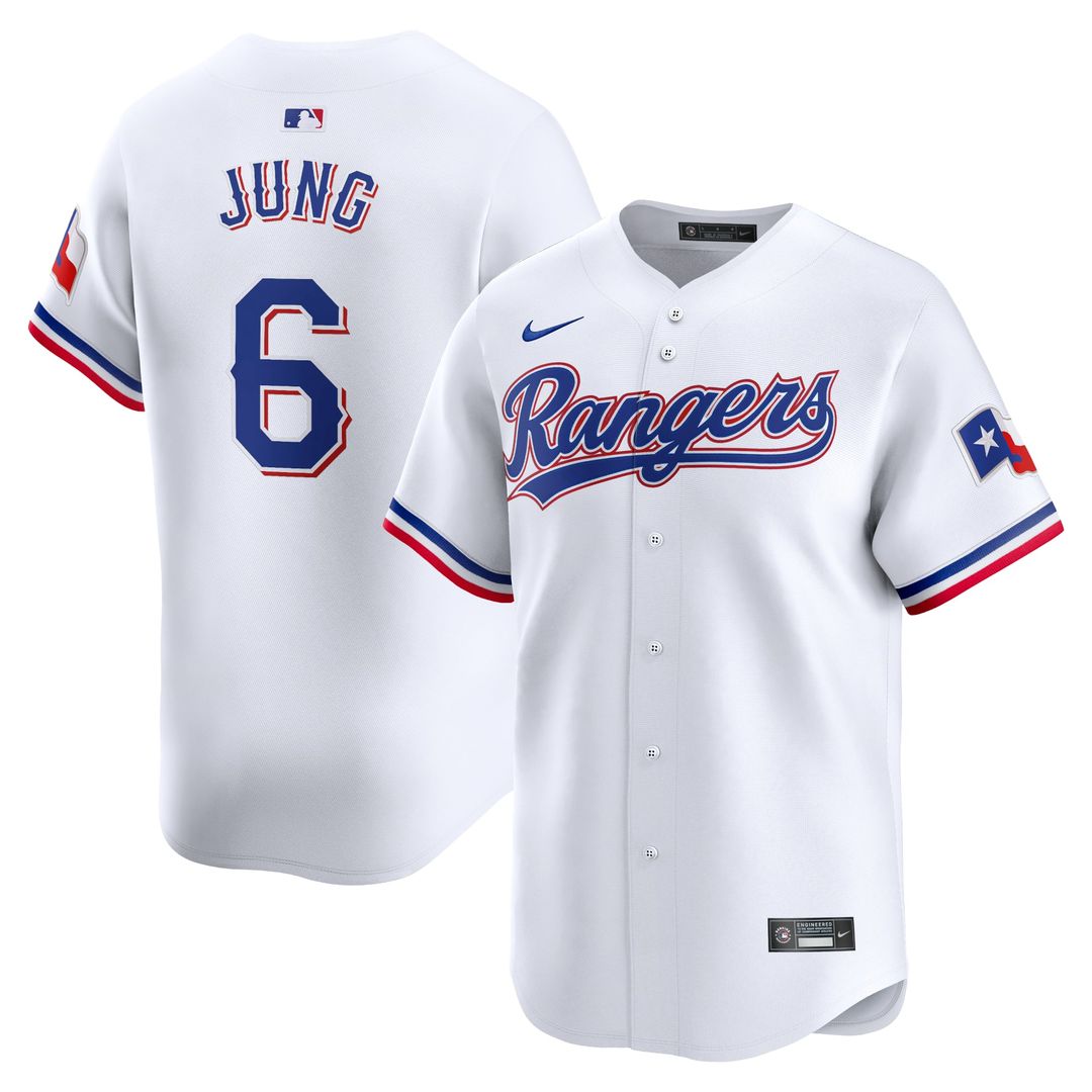 Texas Rangers Josh Jung White Home Limited Baseball Jersey