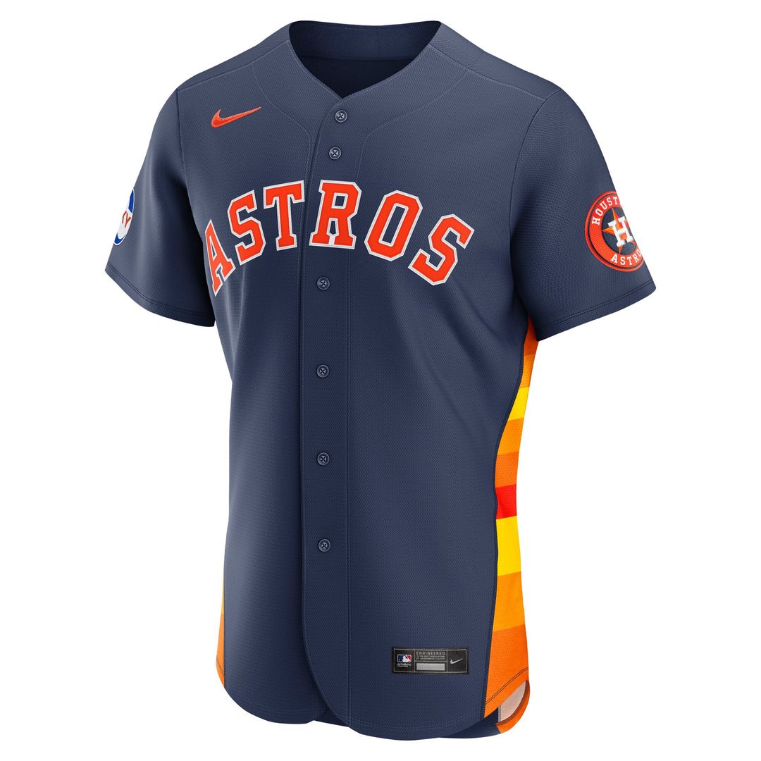 Houston Astros Orange Alternate Sponsor Patch Authentic Baseball Jersey | MLB Baseball Jersey