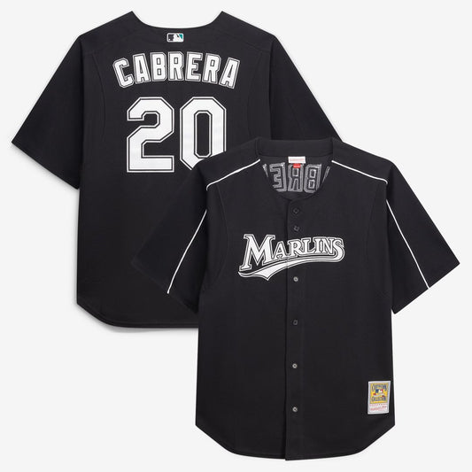Miami Marlins Miguel Cabrera Black Big & Tall Cooperstown Mesh Batting Practice Baseball Jersey