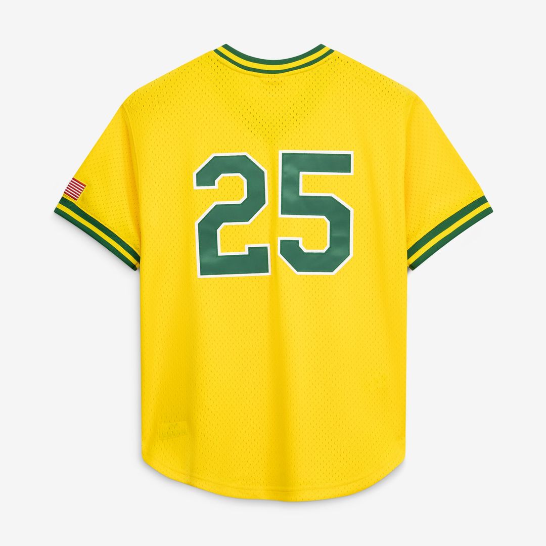 Athletics Mark McGwire Gold Authentic Batting Practice Baseball Jersey | MLB Baseball Jersey
