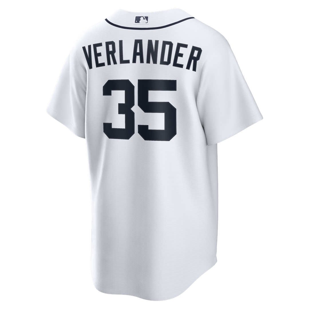 Detroit Tigers Justin Verlander White Home Replica Baseball Jersey | MLB Baseball Jersey