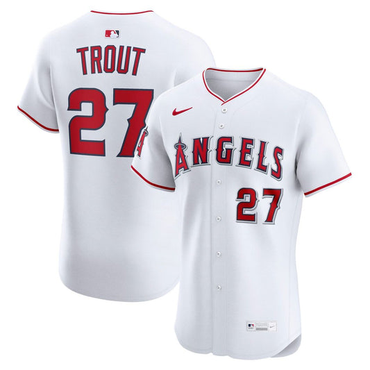 Los Angeles Angels Mike Trout White Home Elite Baseball Jersey